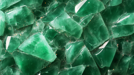 Obraz premium Aventurine slice background with green color and glittering particles creating a sparkling effect