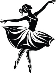 silhouette of a ballerina dancing