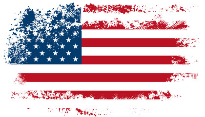 US American flag Grunge stripes and stars texture emblem icon logo banner