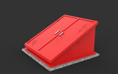red box on a black background