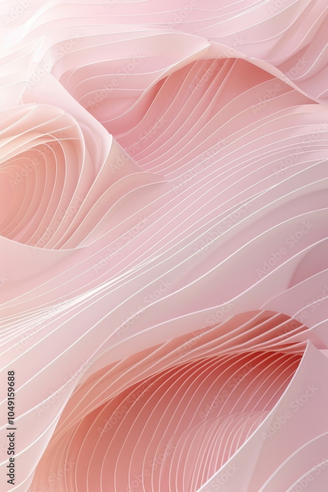 Aufkleber pink and white image with a wave pattern. the image has a soft and calming mood, and it seems to be 