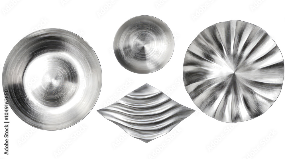 Aufkleber silver shields with intricate designs on clear background generative ai