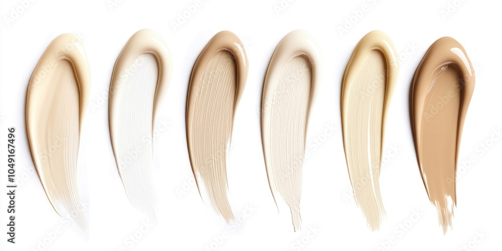 Poster row of makeup brushes with different shades of beige. the brushes are arranged in a line, with the l