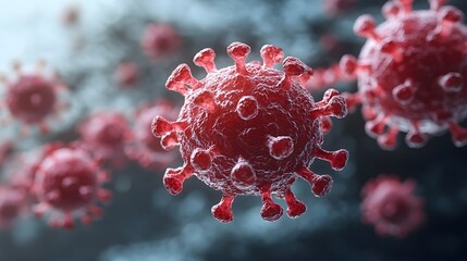 Microscopic View of Virus Structure in Detail