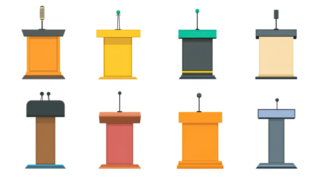 Colorful Speech Stands on Transparent Background Generative AI