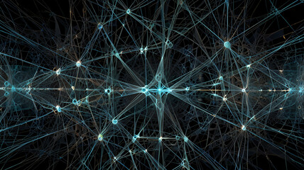 Pulsating fractal webs crisscrossing over mirrored surfaces. Wallpaper