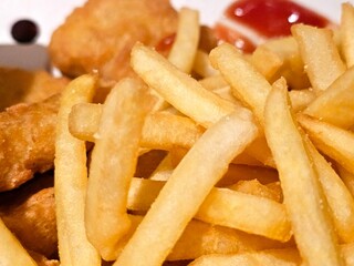 french fries with ketchup