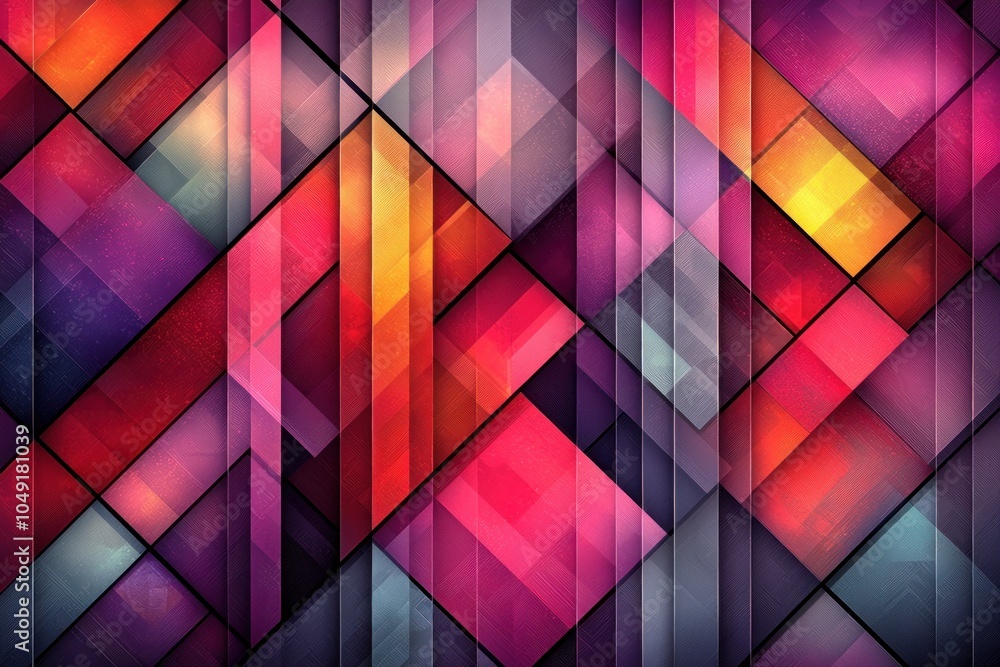 Aufkleber abstract geometric pattern with vibrant colors and diagonal lines