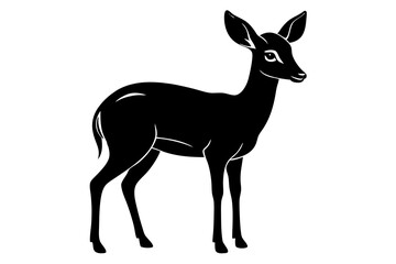 Cute dik dik looking her mother vector art illustration