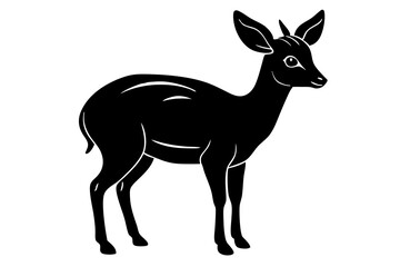 Cute dik dik looking her mother vector art illustration