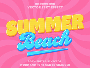 Editable Text Effect Summer Beach Holiday