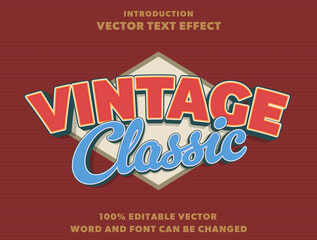 vintage retro editable text effect