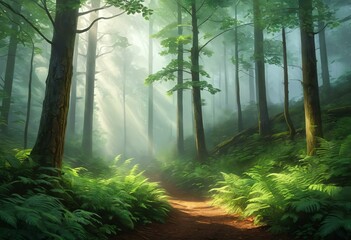 Fototapeta premium Ethereal Forest Serenity