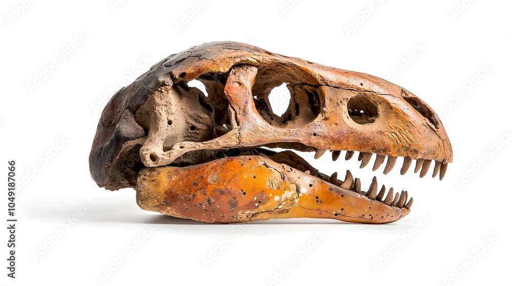 Poster Close up Profile View of an Impressive Protoceratops Skull Fossil Revealing the Intricate Bone Structure and Textures of this Prehistoric Dinosaur Specimen