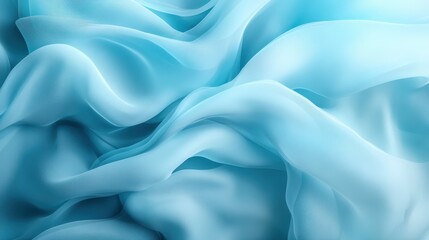 Obraz premium Curving waves of ethereal pale blue fabric flow gently, creating a sense of peace and softness with their delicate movement and smooth textures, inspiring tranquility.