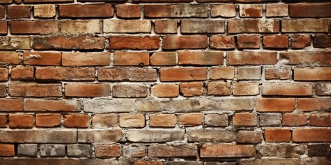 Fototapeta premium Background old red brick wall texture, vintage stone surface as backdrop.