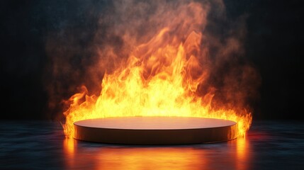 Circular Platform Surrounded by Flaming Inferno