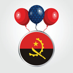 Celebration Angola National Flag With Balloons
