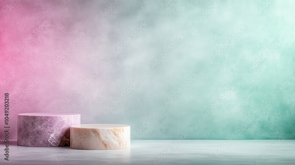 Poster this image showcases two elegant marble cylinders that complement each other with delicate pink and 