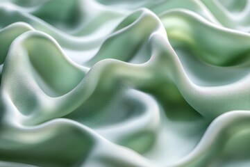 Obraz premium Abstract Green Fabric Texture with Wavy Lines and Smooth Surface