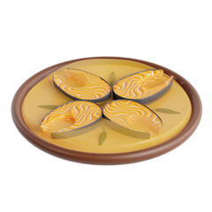 PNG 3D shorshe ilish illustration isolated on a white background