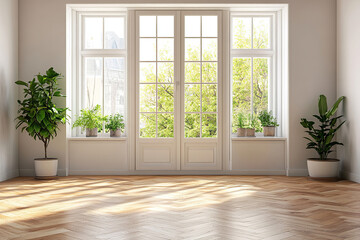 Fototapeta premium interior with parquet floor