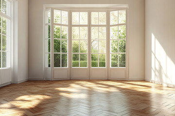 interior with parquet floor