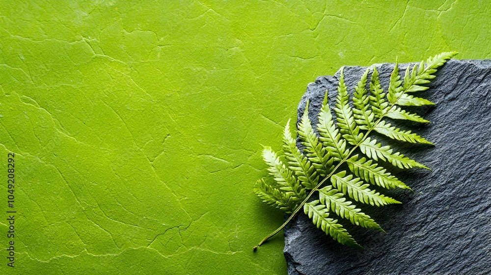 Aufkleber detailed fossil of an ancient fossilized fern leaf showcasing the intricate and fragile vein pattern