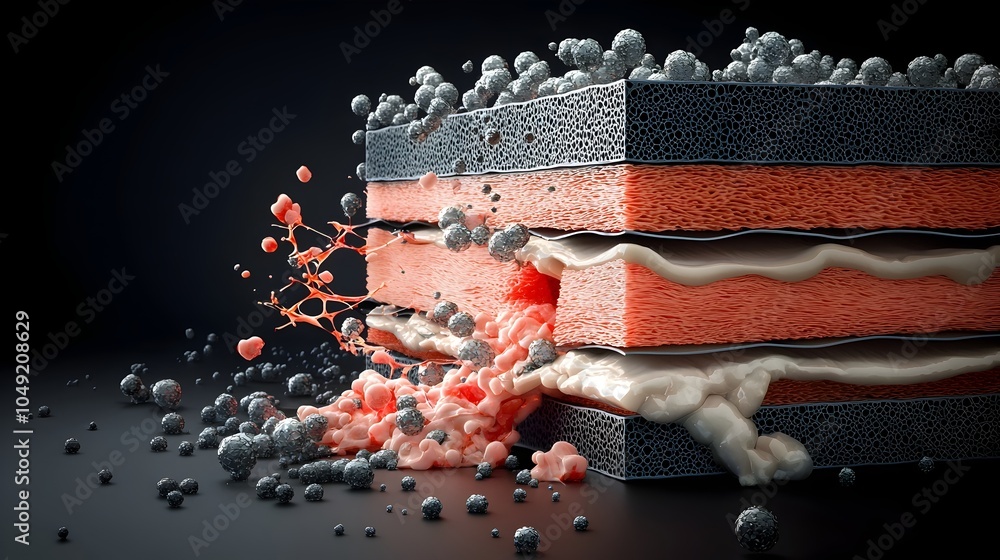Aufkleber A striking 3D showcasing the intricate molecular structure of peeled and stacked graphene layers a remarkable material with unique scientific and technological applications