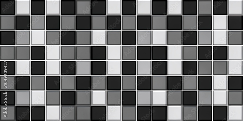 Aufkleber simple black and white geometric grid pattern wallpaper featuring a repeating sequence of squares an