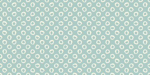 Polka dot seamless pattern with hand painted circles. Vector illustration
