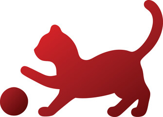 Playful Cat Silhouette Icon Vector for Pet Shops & Animal Clinics