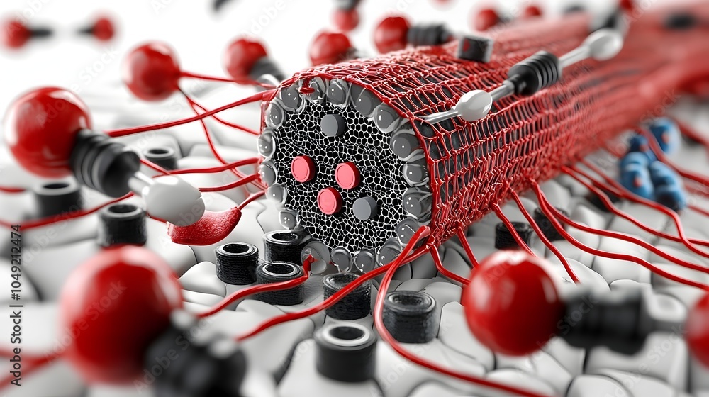 Aufkleber detailed schematic diagram showcasing the molecular structure and lattice pattern of a graphene stre