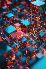 Obraz premium Futuristic Abstract Blockchain Technology Concept