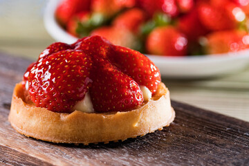 strawberry cake on a plate