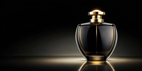 Luxurious and classy perfume bottle silhouette in black and gold