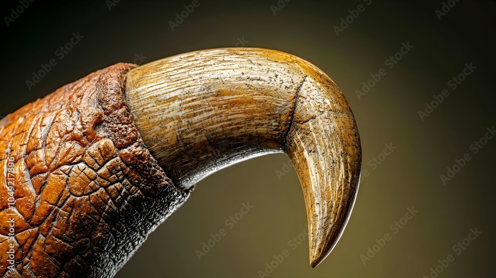Poster captivating close up of a well preserved carcharodontosaurus tooth fossil revealing intricate detail