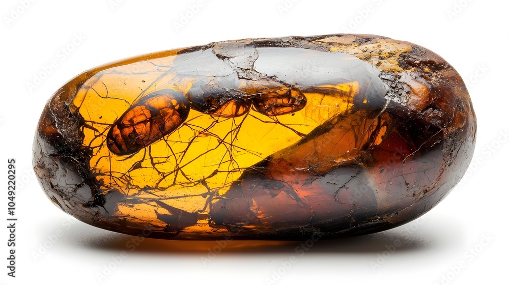 Aufkleber fossilized amber encapsulating prehistoric insect specimen preserved in time as a captivating natura