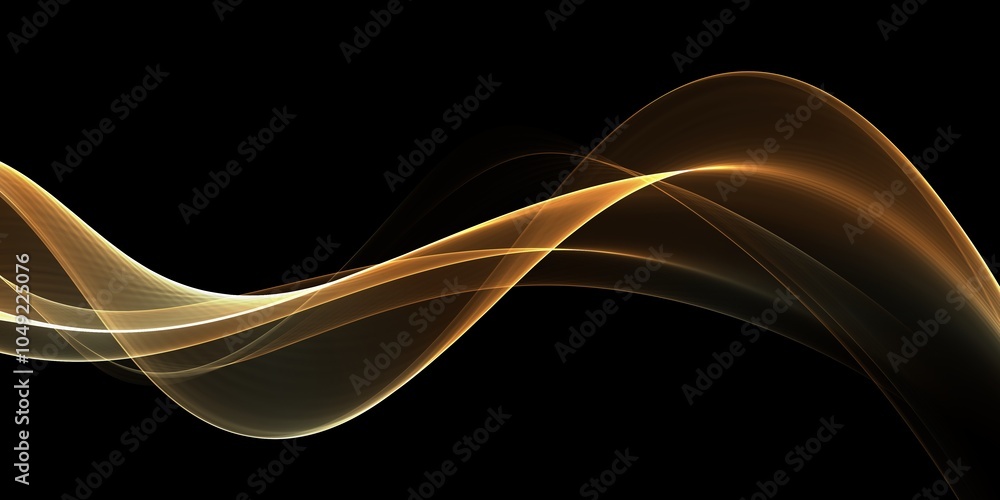 Poster abstract image of creative glittering gold wave curvy line design elements with minimal texture refl
