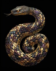 Fototapeta premium Rattlesnake in Coiled Position Ready to Strike