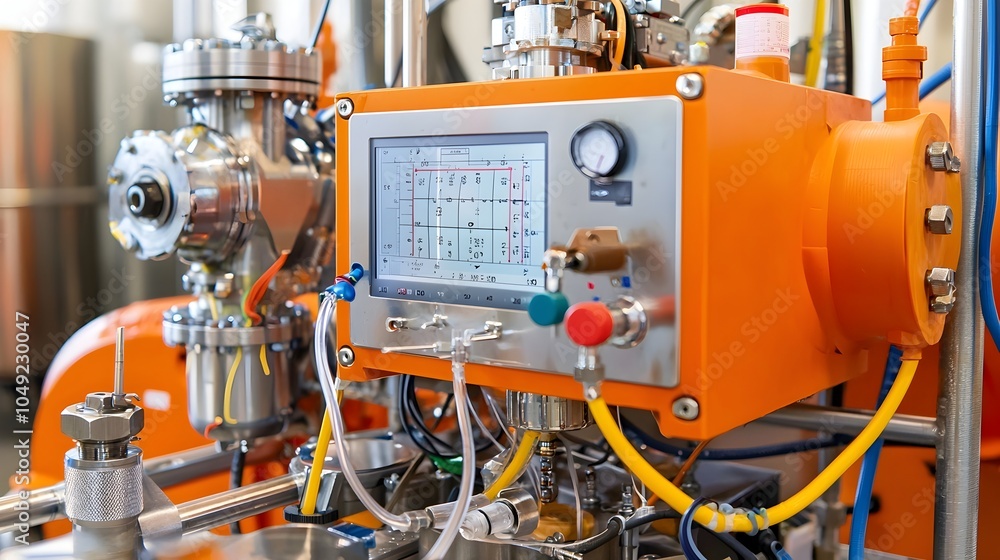 Leinwandbilder image of a pressure testing setup for pvc pipes featuring industrial equipment such as valves gauges