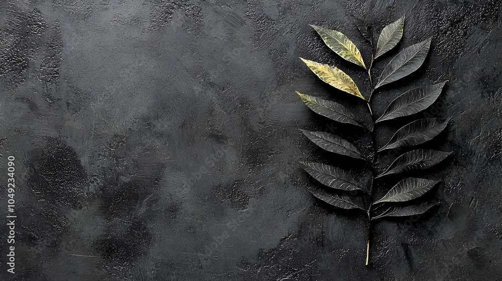 Poster intricate fossilized fern leaf with delicate vein patterns preserved from the prehistoric era offeri