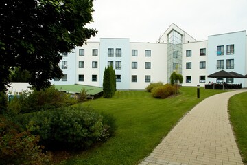 Beautiful spa park and spa house Olga in Bechyn, Czech Republic