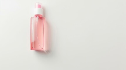 Pink Spray Bottle with White Lid on White Background