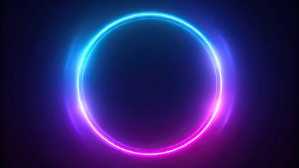 neon circle frame with glowing purple and blue colors