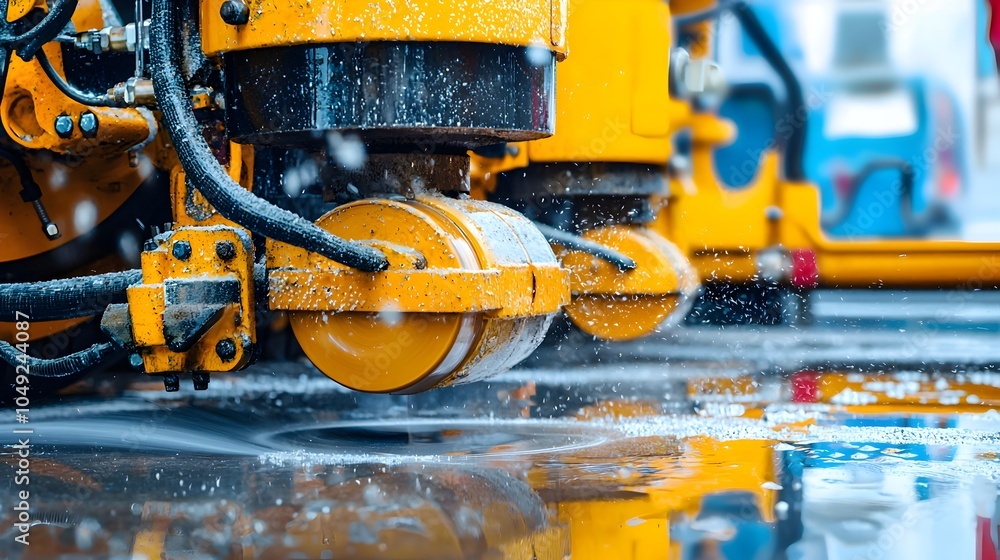 Aufkleber powerful grinding machine precisely polishing the smooth surface of tiles enabling efficient renovat