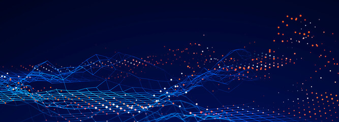 Big Data visualization. Data technology illustration. Science background. 3D