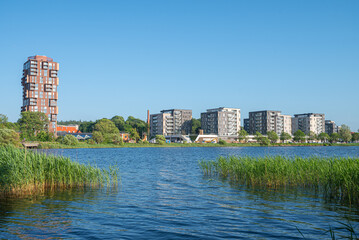 Town of Silkeborg in Denmark on a summer day