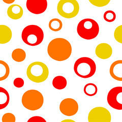 Seamless pattern with circles. Vector illustration on white background. It can be used for wallpapers, wrapping, cards, patterns for clothes and other.