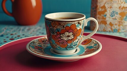 Fototapeta premium Cup of coffee. Retro style.